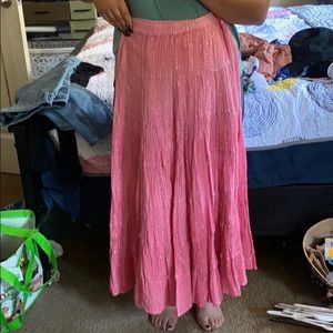 Pink long skirt